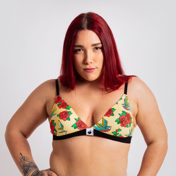 sujetadores triangulo algodon amarillo