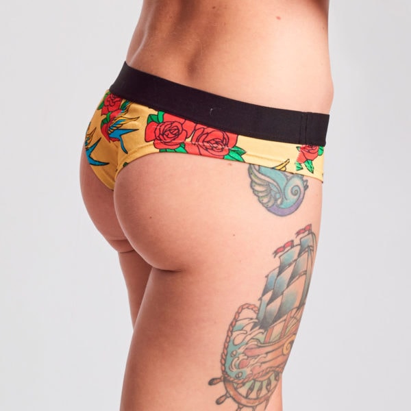 braga estampada algodon amarilla